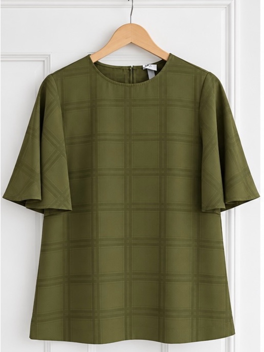 Target Olive Green Plaid Short Sleeve Tunic